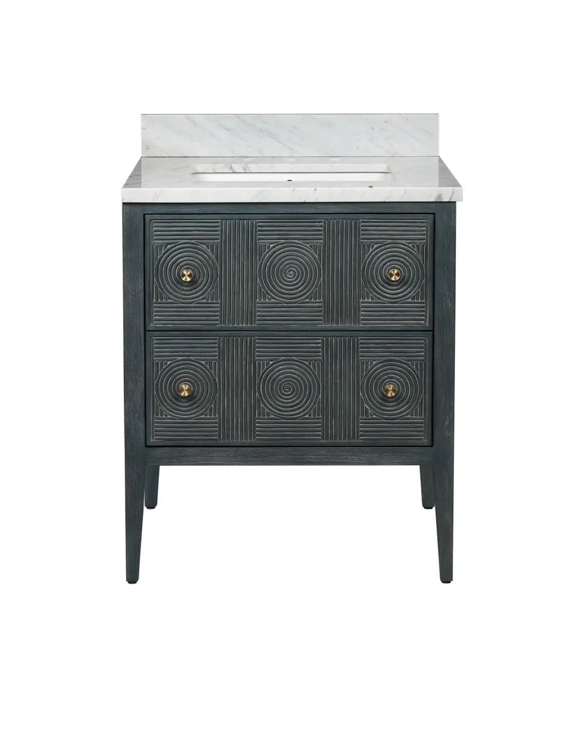CURREY & COMPANY, SANTOS VINTAGE NAVY VANITY, VANITY LIGHT