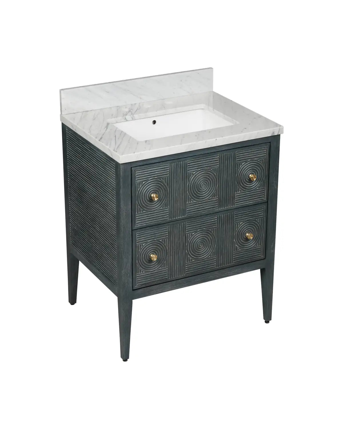 CURREY & COMPANY, SANTOS VINTAGE NAVY VANITY, VANITY LIGHT