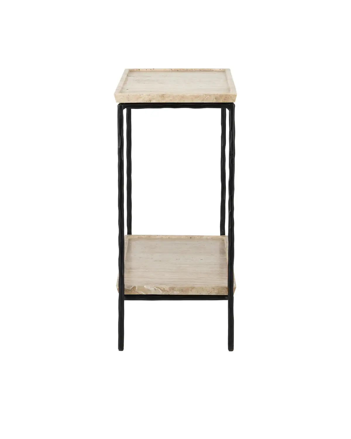 CURREY & COMPANY BOYLES TRAVERTINE SIDE TABLE - Dining Tables
