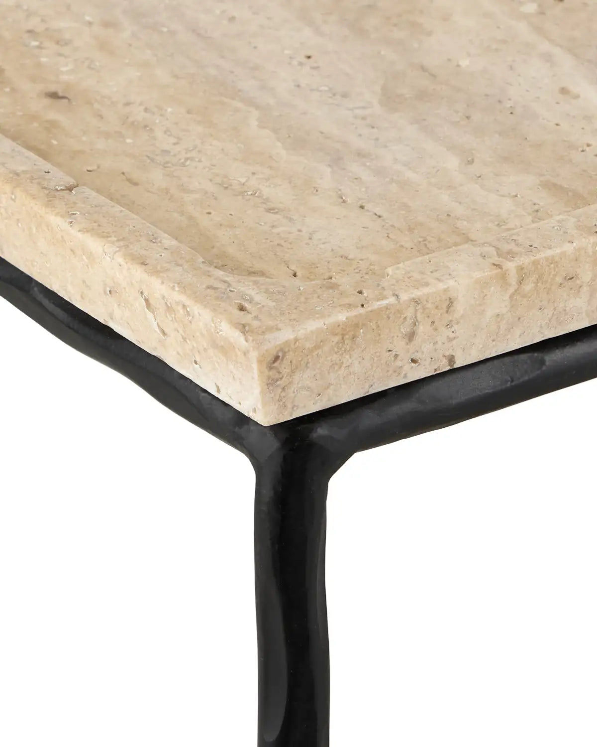 CURREY & COMPANY BOYLES TRAVERTINE SIDE TABLE - Dining Tables
