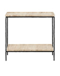 CURREY & COMPANY BOYLES TRAVERTINE SIDE TABLE - Dining Tables