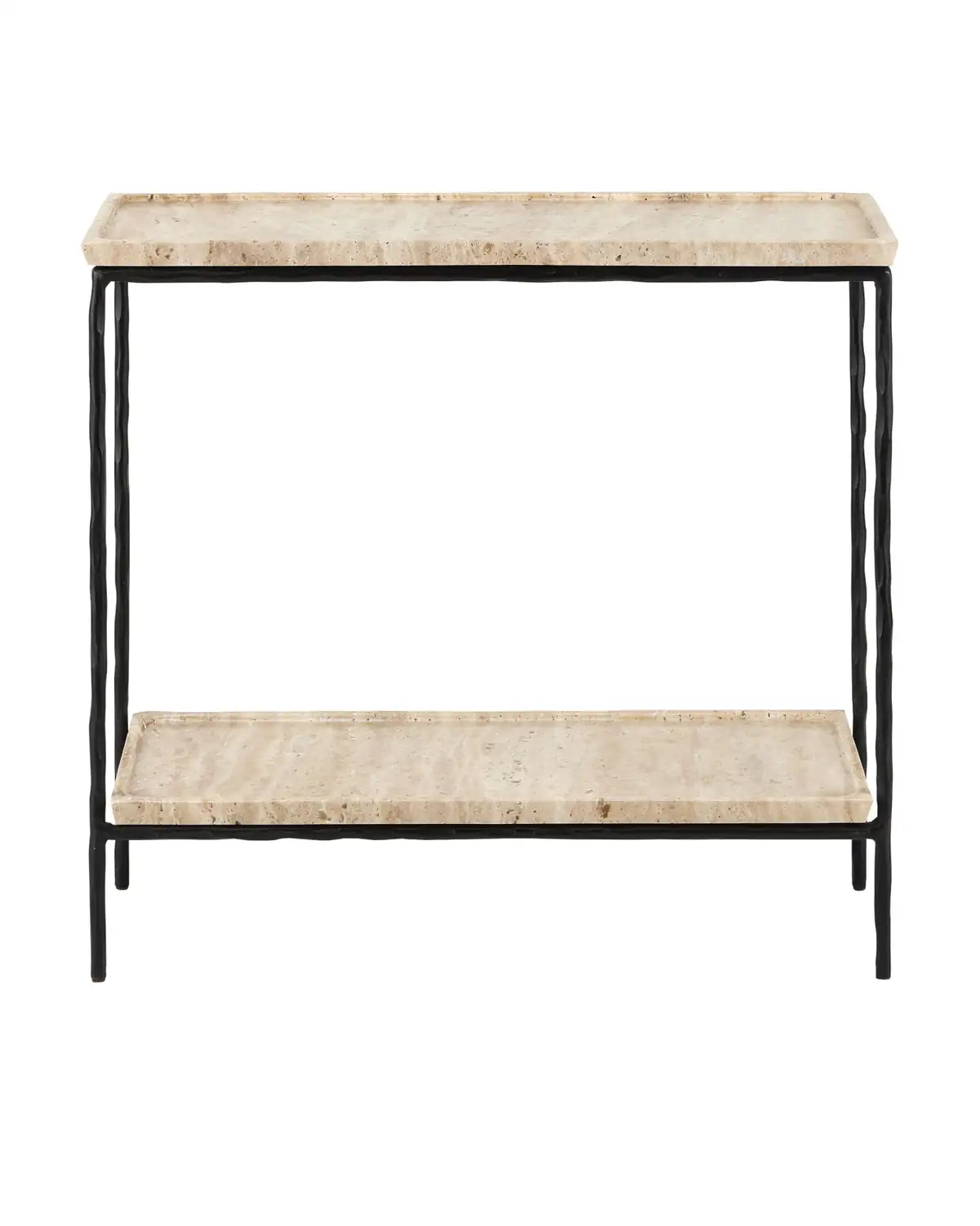 CURREY & COMPANY BOYLES TRAVERTINE SIDE TABLE - Dining Tables