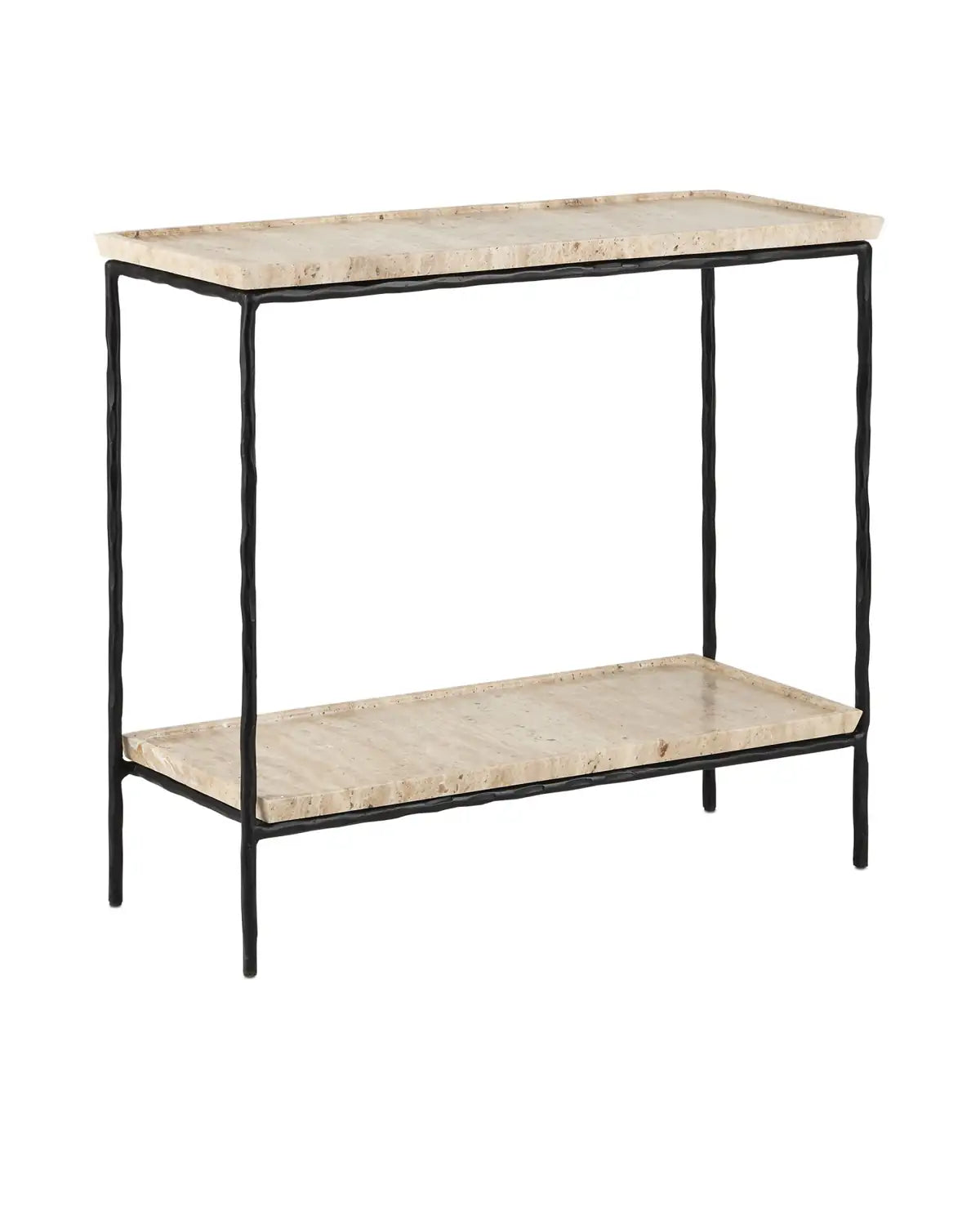 CURREY & COMPANY BOYLES TRAVERTINE SIDE TABLE - Dining Tables