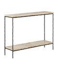 CURREY & COMPANY BOYLES TRAVERTINE CONSOLE TABLE - Dining Tables