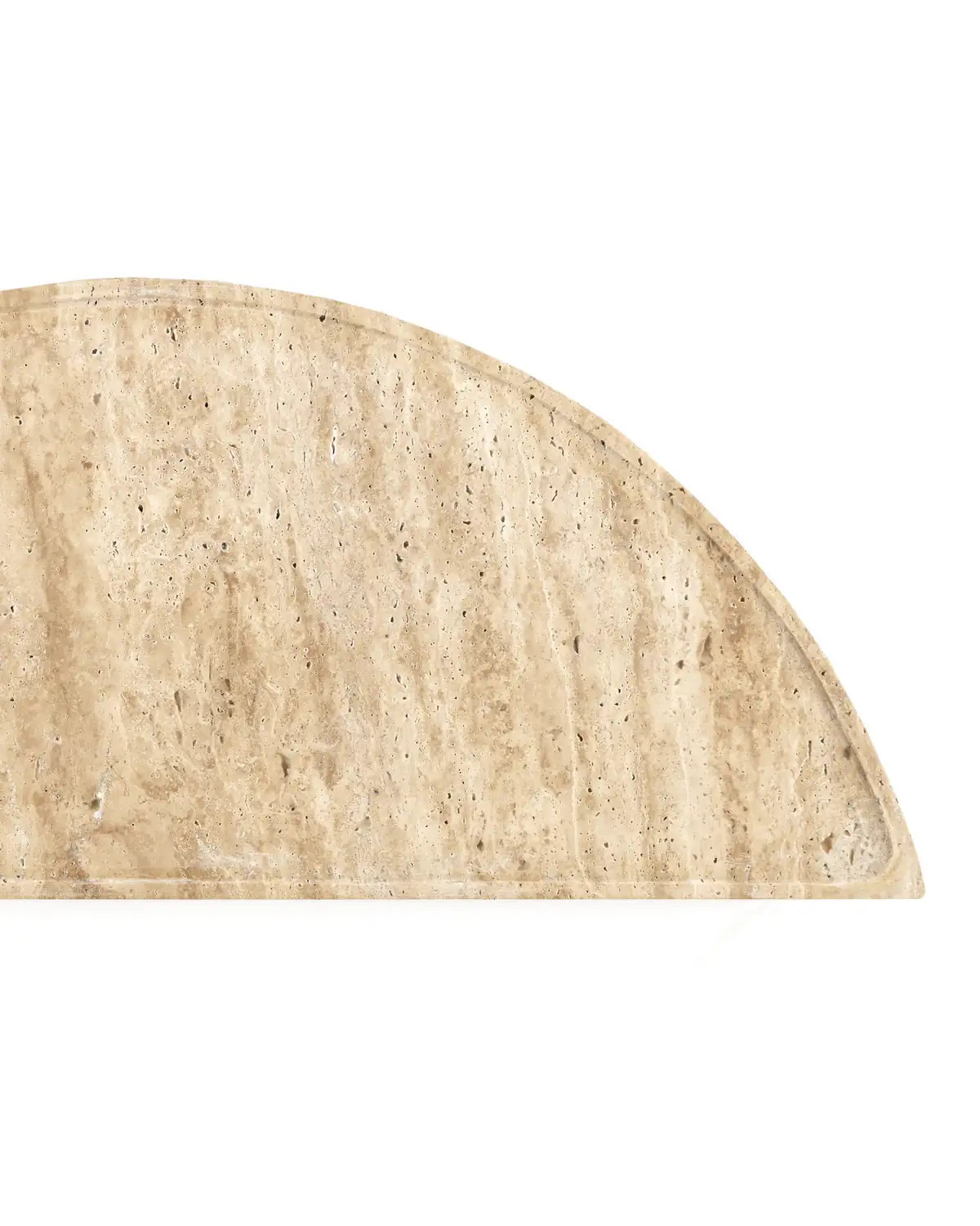 CURREY & COMPANY BOYLES TRAVERTINE DEMI-LUNE TABLE - Dining Tables
