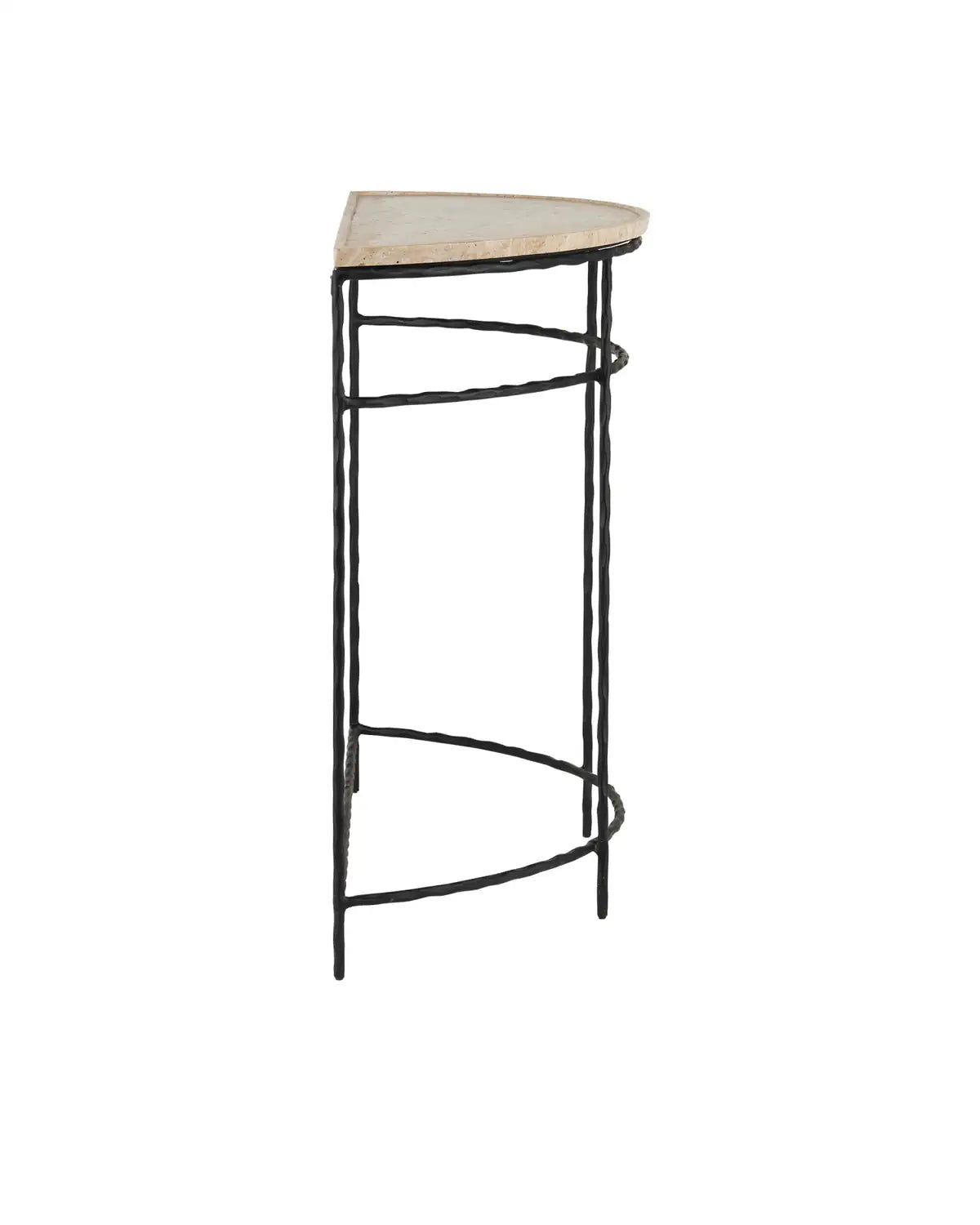CURREY & COMPANY BOYLES TRAVERTINE DEMI-LUNE TABLE - Dining Tables