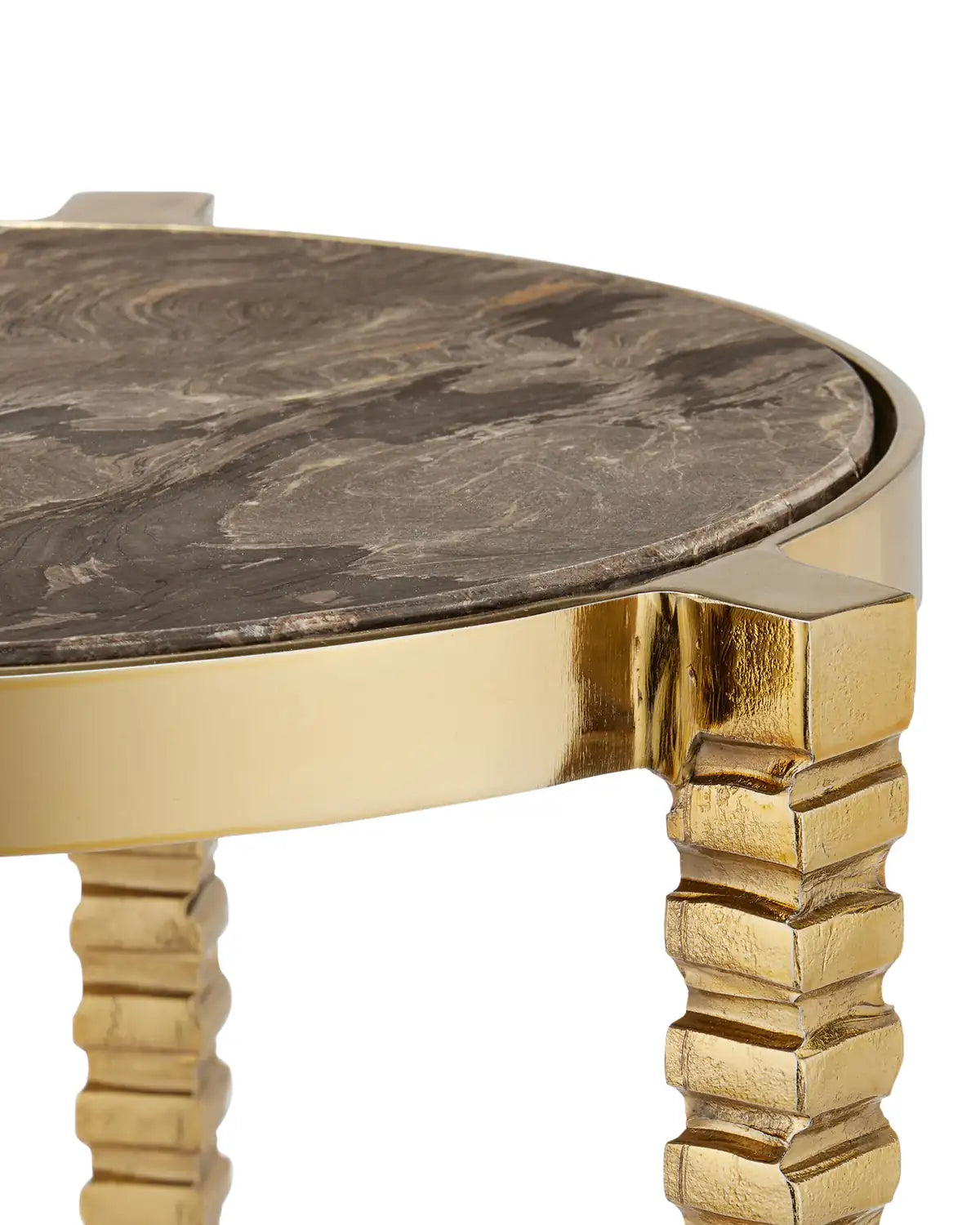 CURREY & COMPANY CORRADO CAPPUCCINO MARBLE ACCENT TABLE - Dining Tables