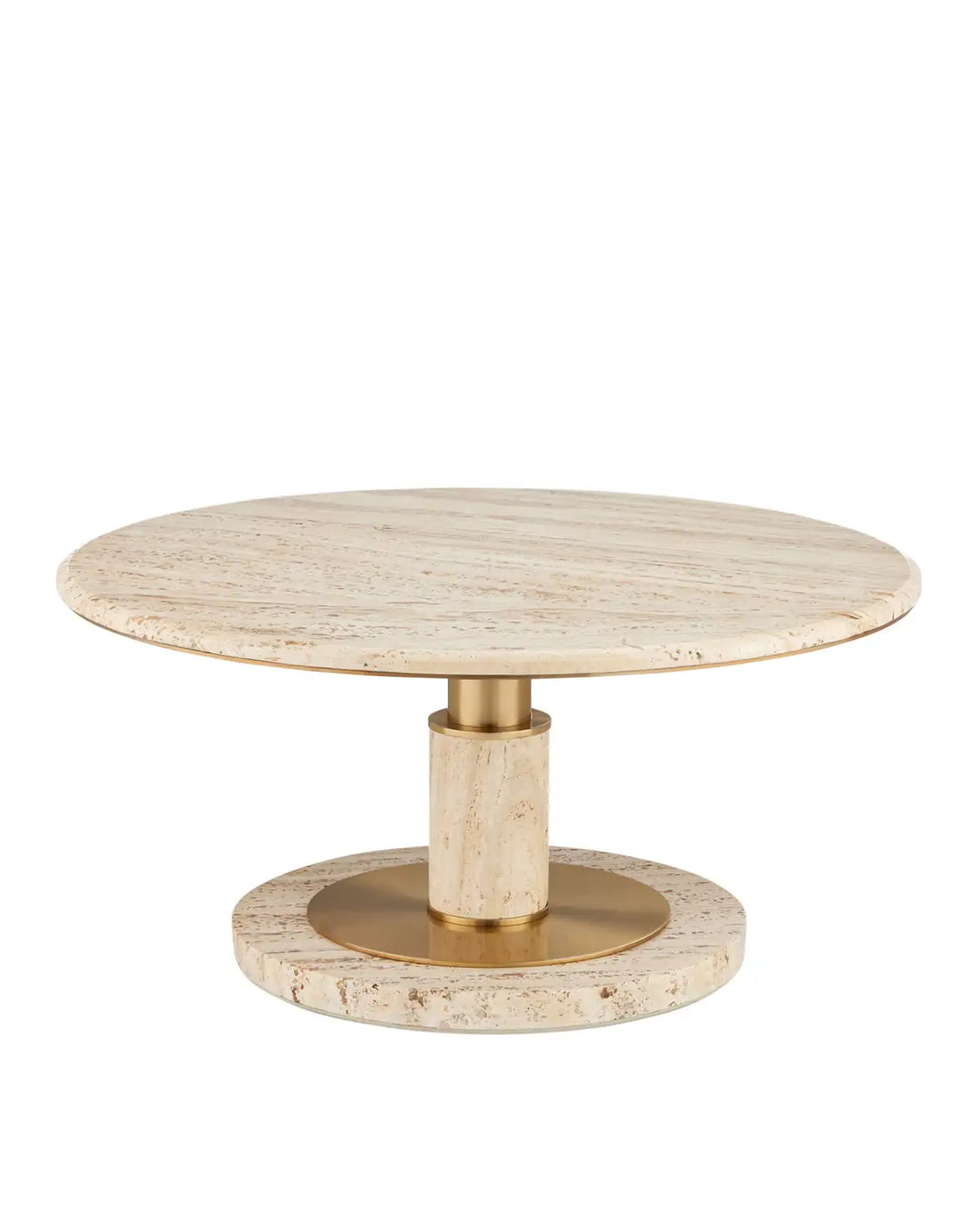 CURREY & COMPANY MILES TRAVERTINE COCKTAIL TABLE - Dining Tables