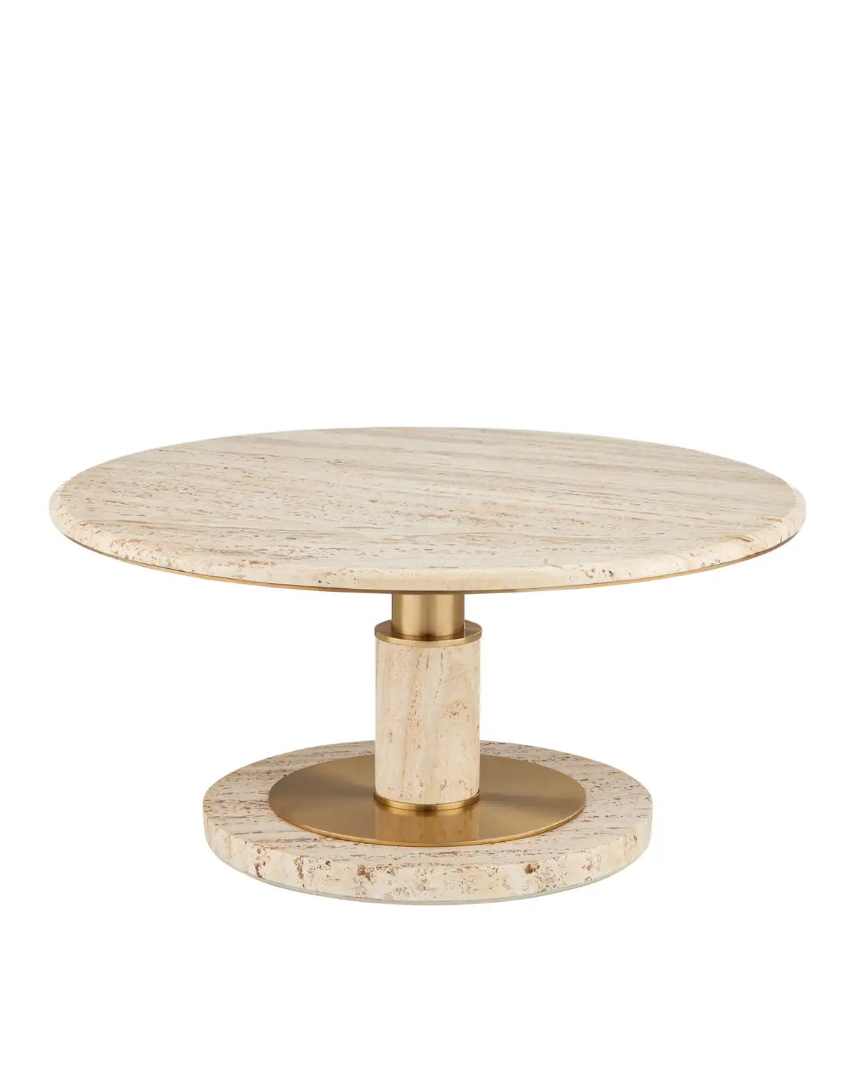 CURREY & COMPANY MILES TRAVERTINE COCKTAIL TABLE - Dining Tables