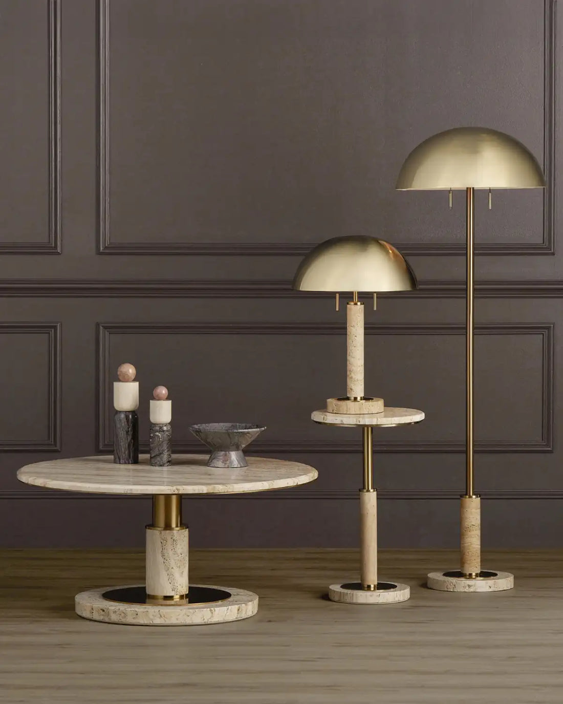 CURREY & COMPANY MILES TRAVERTINE COCKTAIL TABLE - Dining Tables