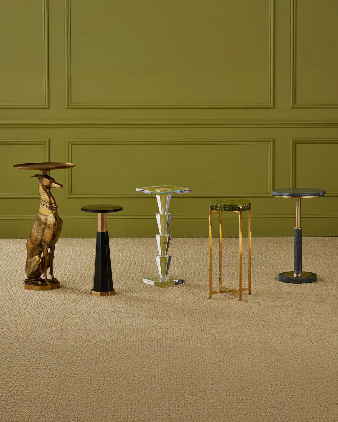 CURREY & COMPANY RINA GREEN DRINKS TABLE - Dining Tables