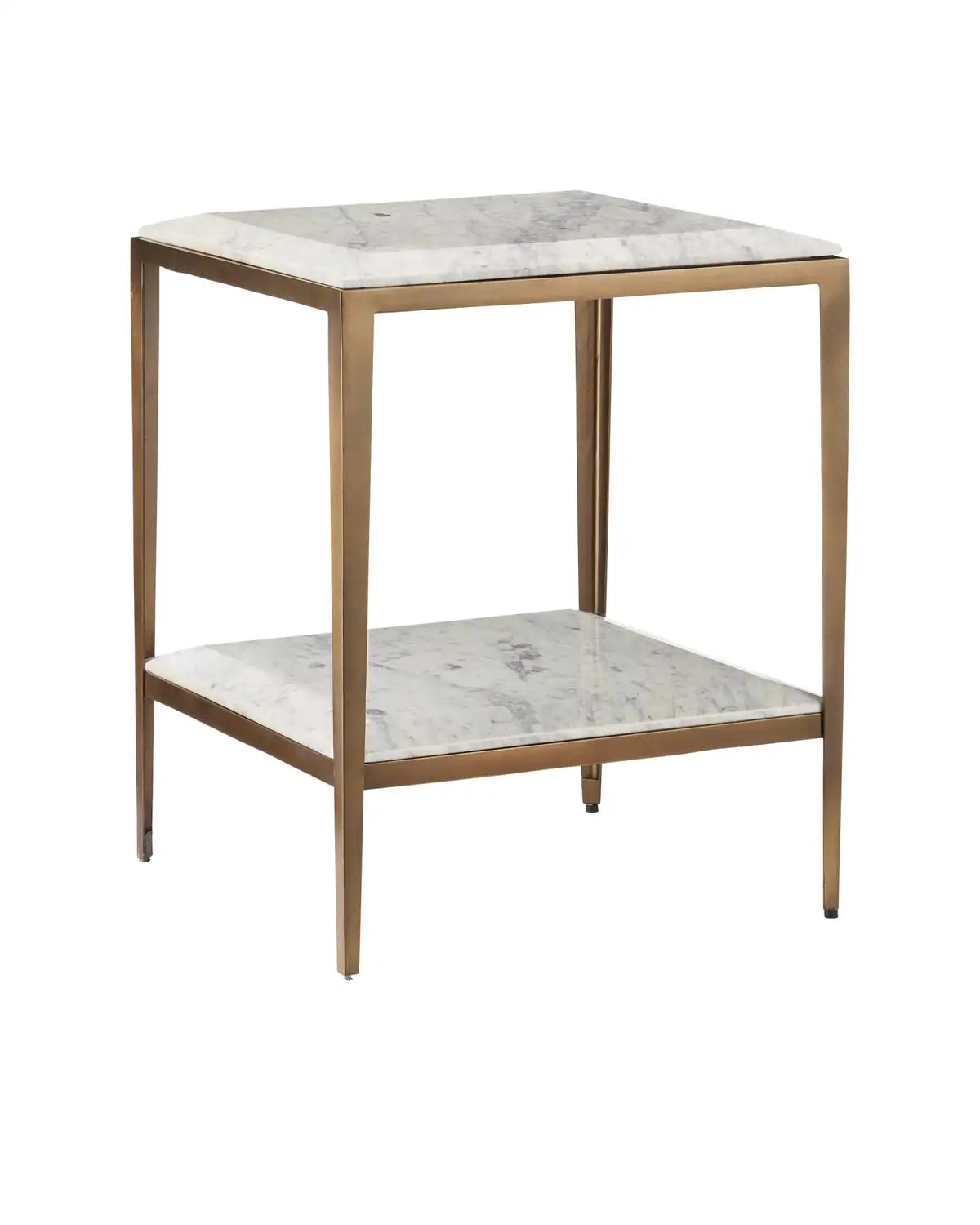 CURREY & COMPANY OBLIQUE MARBLE SIDE TABLE - Dining Tables