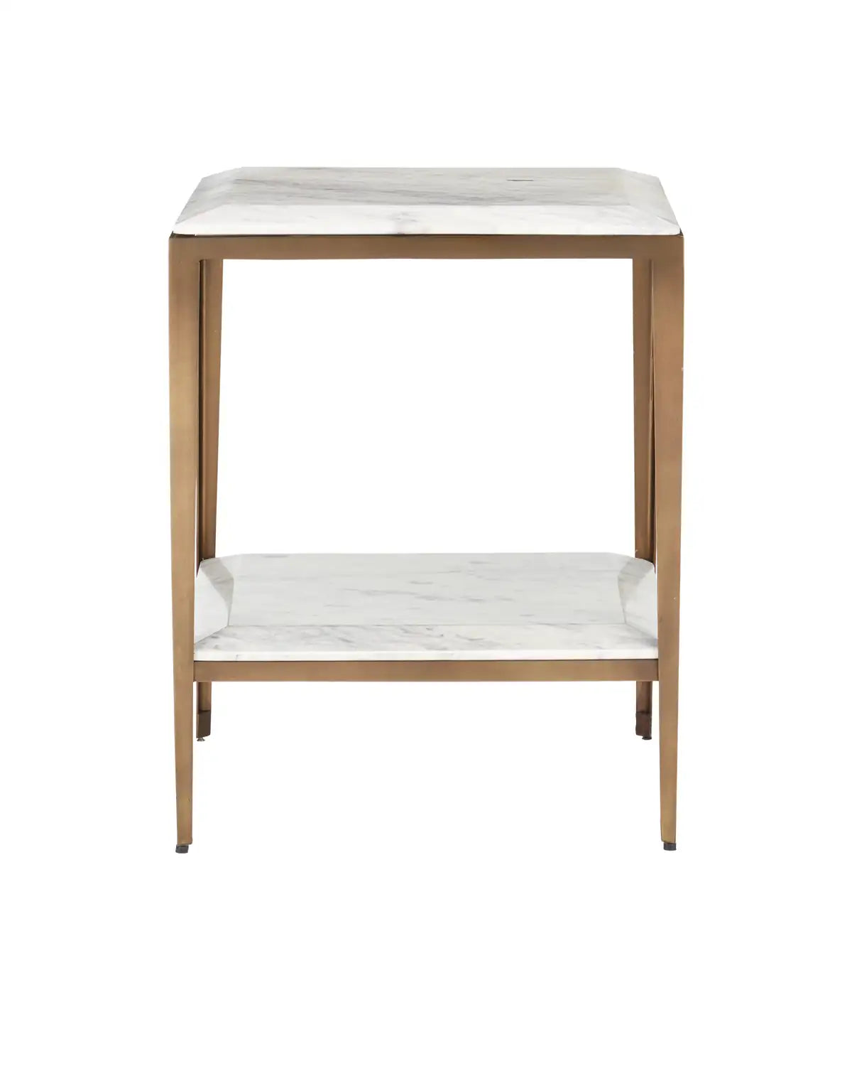 CURREY & COMPANY OBLIQUE MARBLE SIDE TABLE - Dining Tables