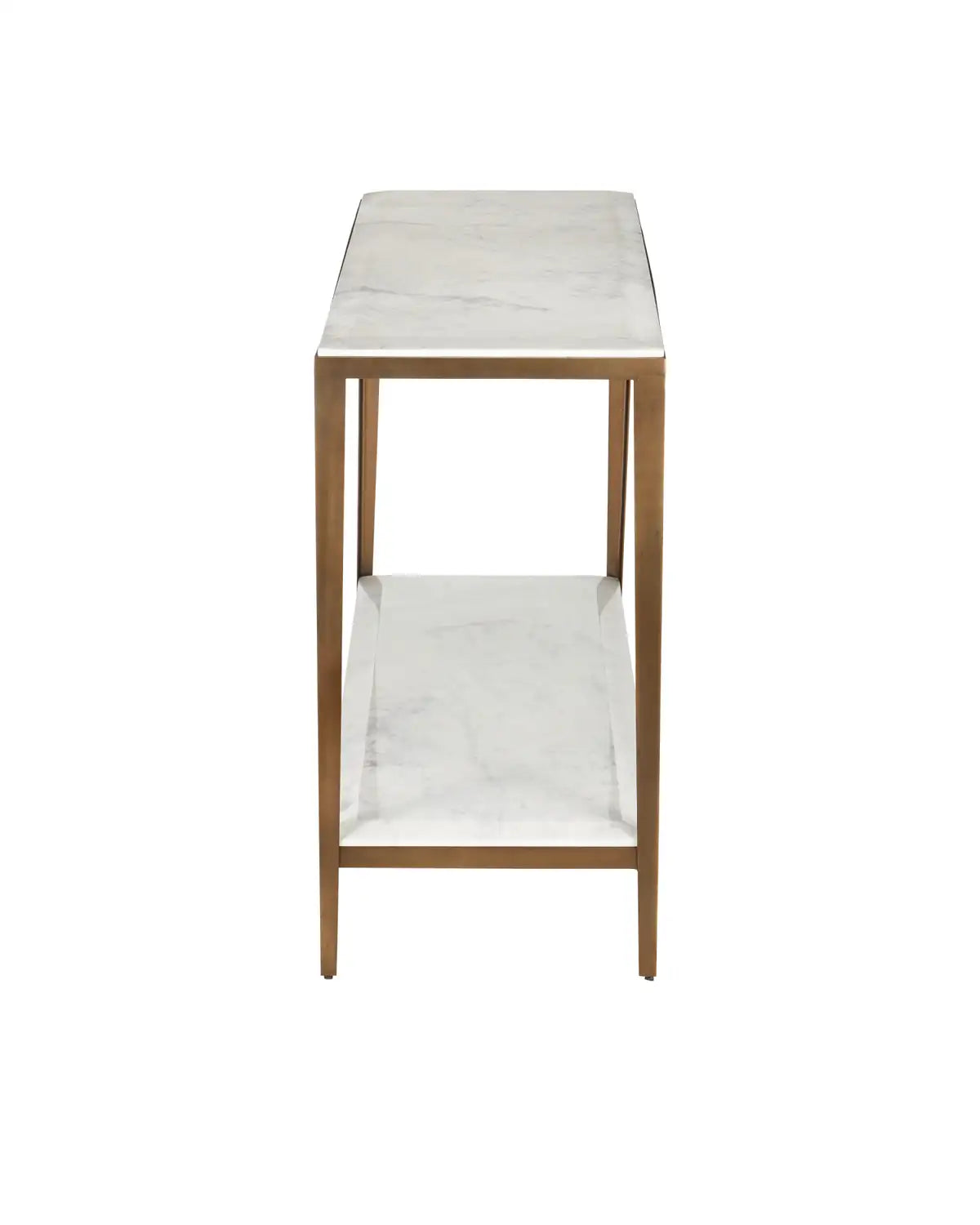 CURREY & COMPANY OBLIQUE MARBLE CONSOLE TABLE - Dining Tables
