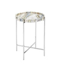 CURREY & COMPANY FREYA FLORAL JADE MARBLE ACCENT TABLE - Dining Tables