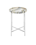 CURREY & COMPANY FREYA FLORAL JADE MARBLE ACCENT TABLE - Dining Tables
