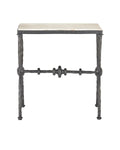 CURREY & COMPANY AGORA TRAVERTINE SIDE TABLE - Dining Tables