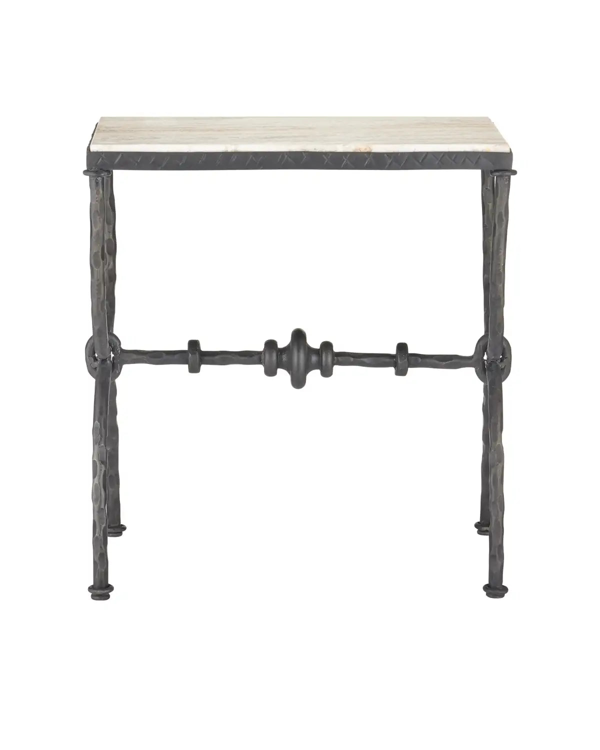 CURREY & COMPANY AGORA TRAVERTINE SIDE TABLE - Dining Tables