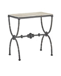 CURREY & COMPANY AGORA TRAVERTINE SIDE TABLE - Dining Tables