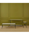 CURREY & COMPANY AGORA TRAVERTINE SIDE TABLE - Dining Tables