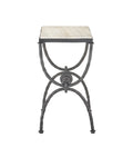 CURREY & COMPANY AGORA TRAVERTINE SIDE TABLE - Dining Tables