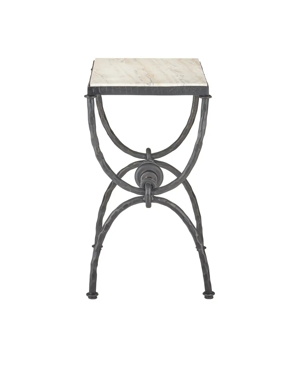 CURREY & COMPANY AGORA TRAVERTINE SIDE TABLE - Dining Tables