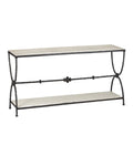 CURREY & COMPANY AGORA TRAVERTINE CONSOLE TABLE - Dining Tables