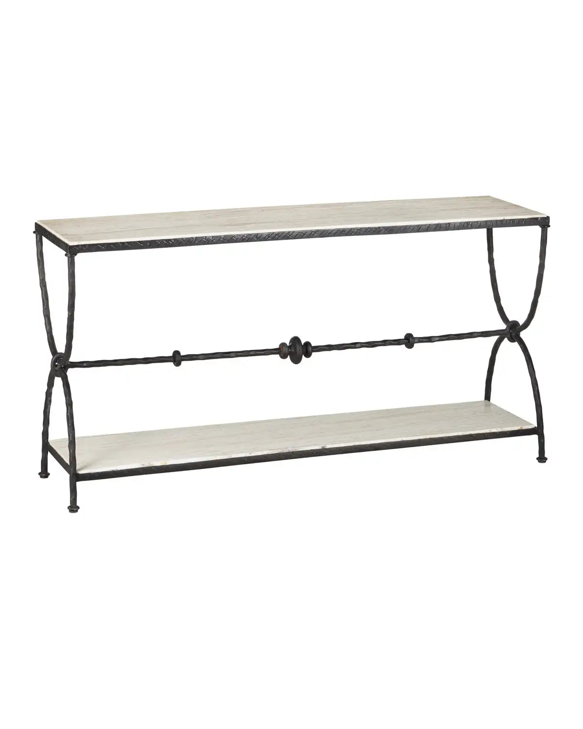 CURREY & COMPANY AGORA TRAVERTINE CONSOLE TABLE - Dining Tables