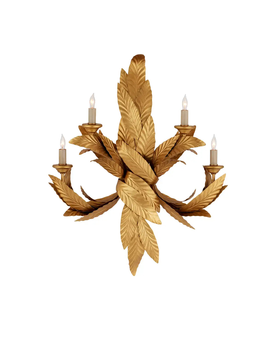 CURREY & COMPANY, APOLLO TWISTED LEAF WALL SCONCE, WALL SCONCES