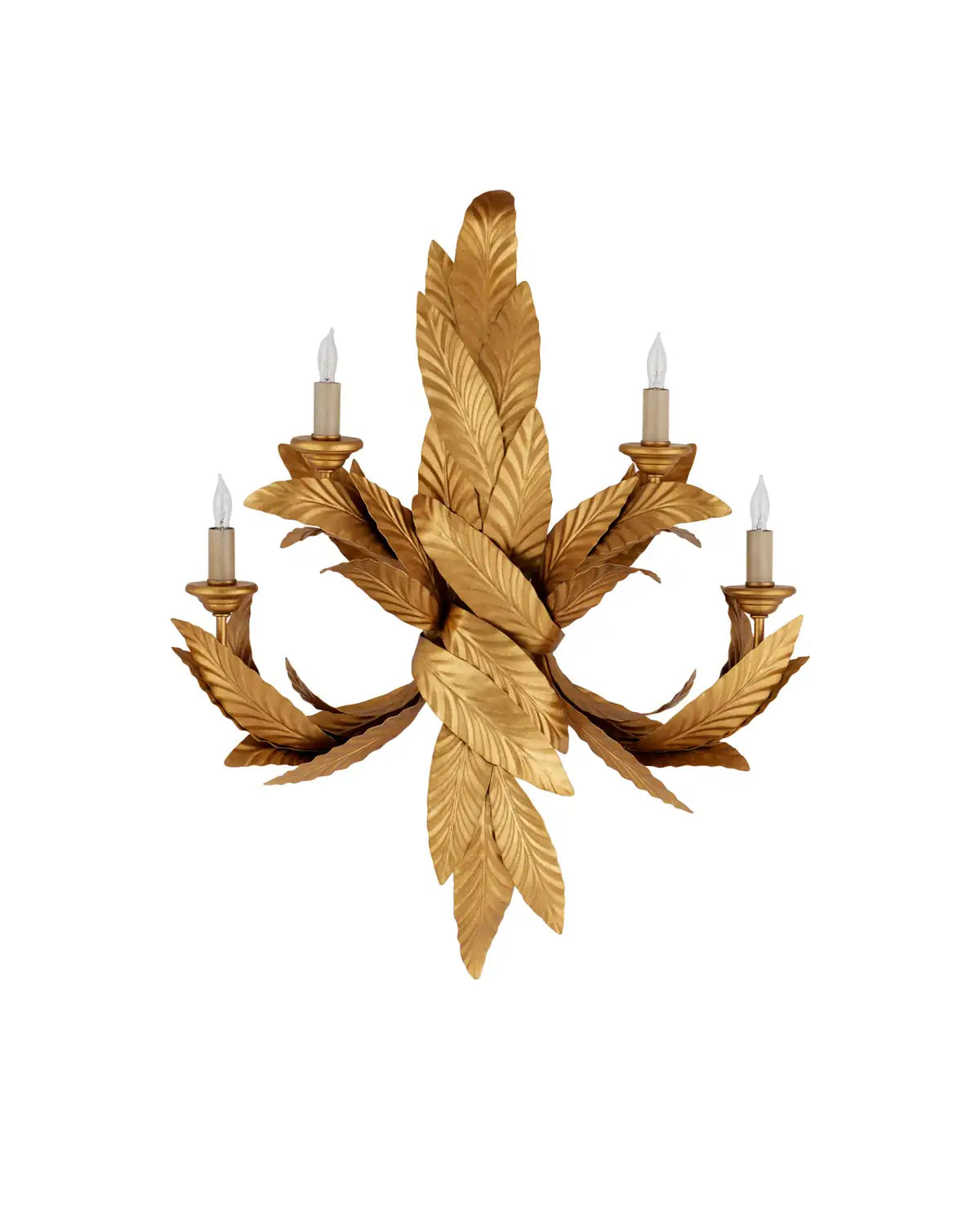 CURREY & COMPANY, APOLLO TWISTED LEAF WALL SCONCE, WALL SCONCES