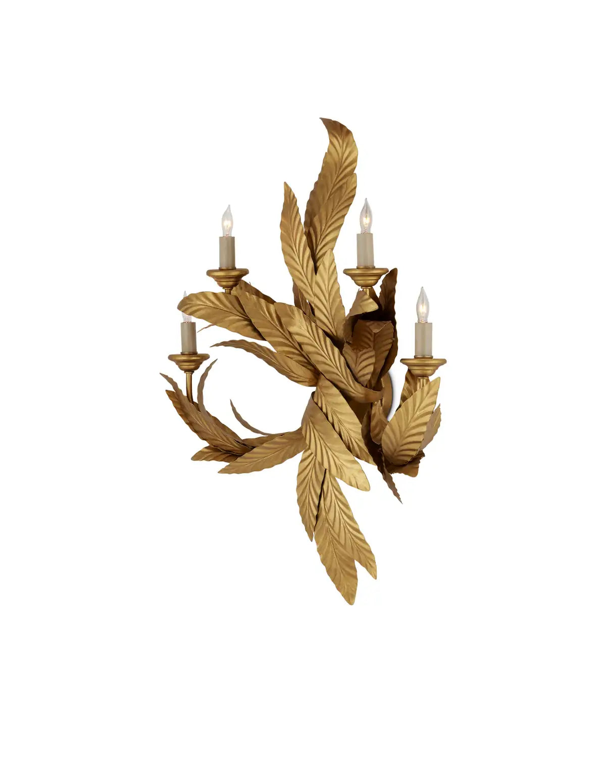 CURREY & COMPANY, APOLLO TWISTED LEAF WALL SCONCE, WALL SCONCES