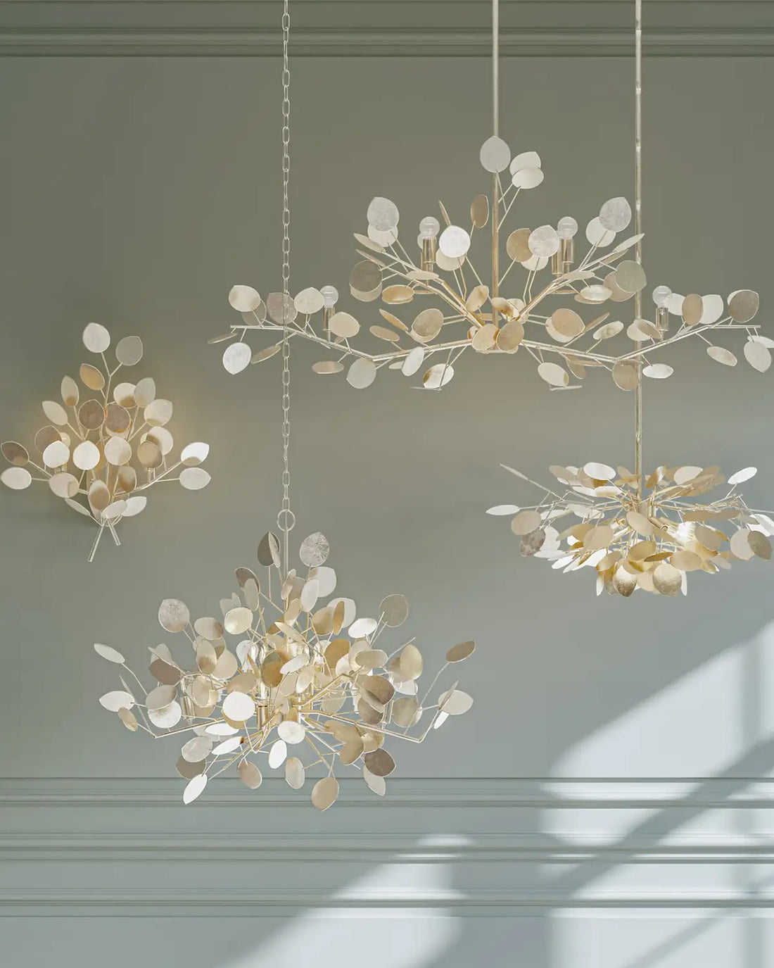 CURREY & COMPANY, LUNARIA WALL SCONCE, WALL SCONCES