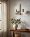 CURREY & COMPANY, SAXON DOUBLE-LIGHT WALL SCONCE, WALL SCONCES