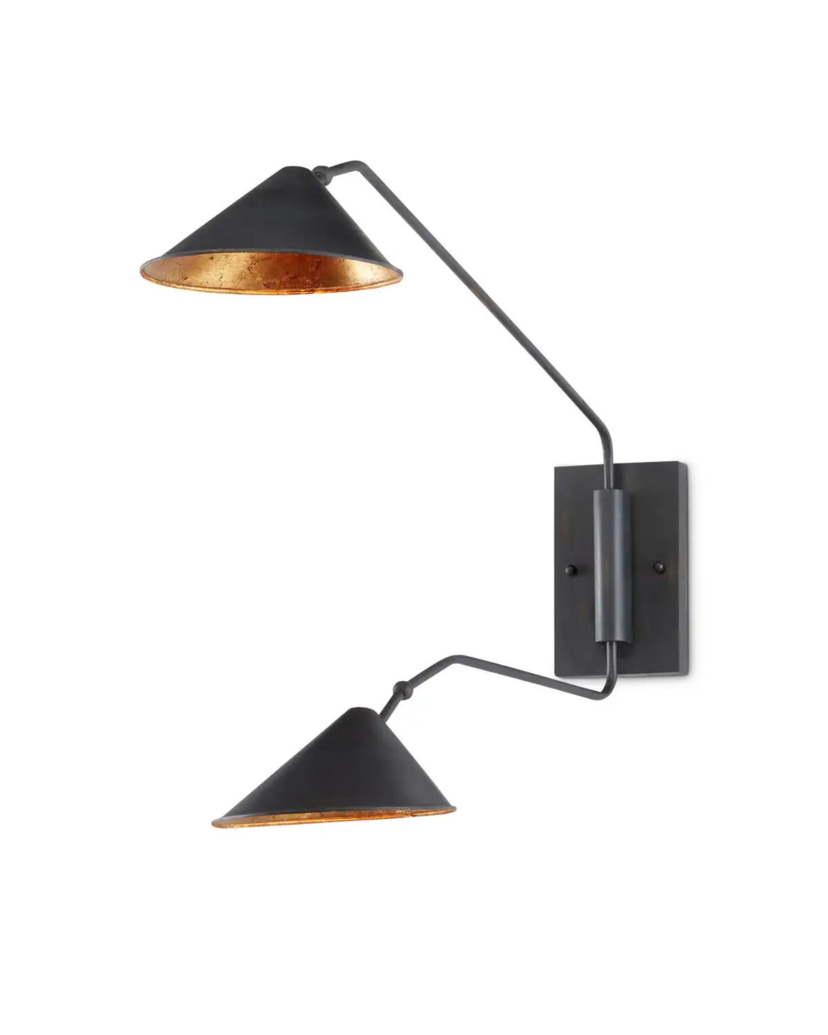 CURREY & COMPANY, SERPA DOUBLE SWING-ARM WALL SCONCE, WALL SCONCES