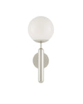 CURREY & COMPANY, BARBICAN SINGLE-LIGHT NICKEL WALL SCONCE, WALL SCONCES