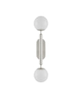 CURREY & COMPANY, BARBICAN DOUBLE-LIGHT NICKEL WALL SCONCE, WALL SCONCES