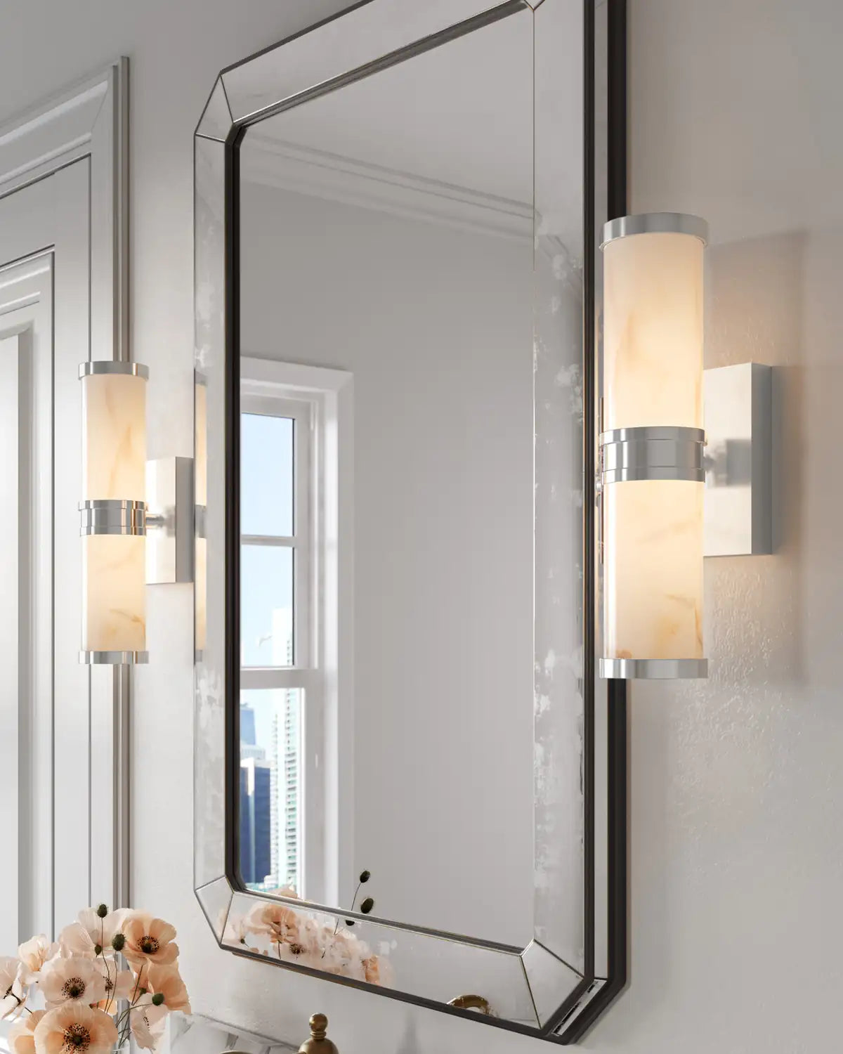 CURREY & COMPANY, BRENHAM NICKEL WALL SCONCE, WALL SCONCES