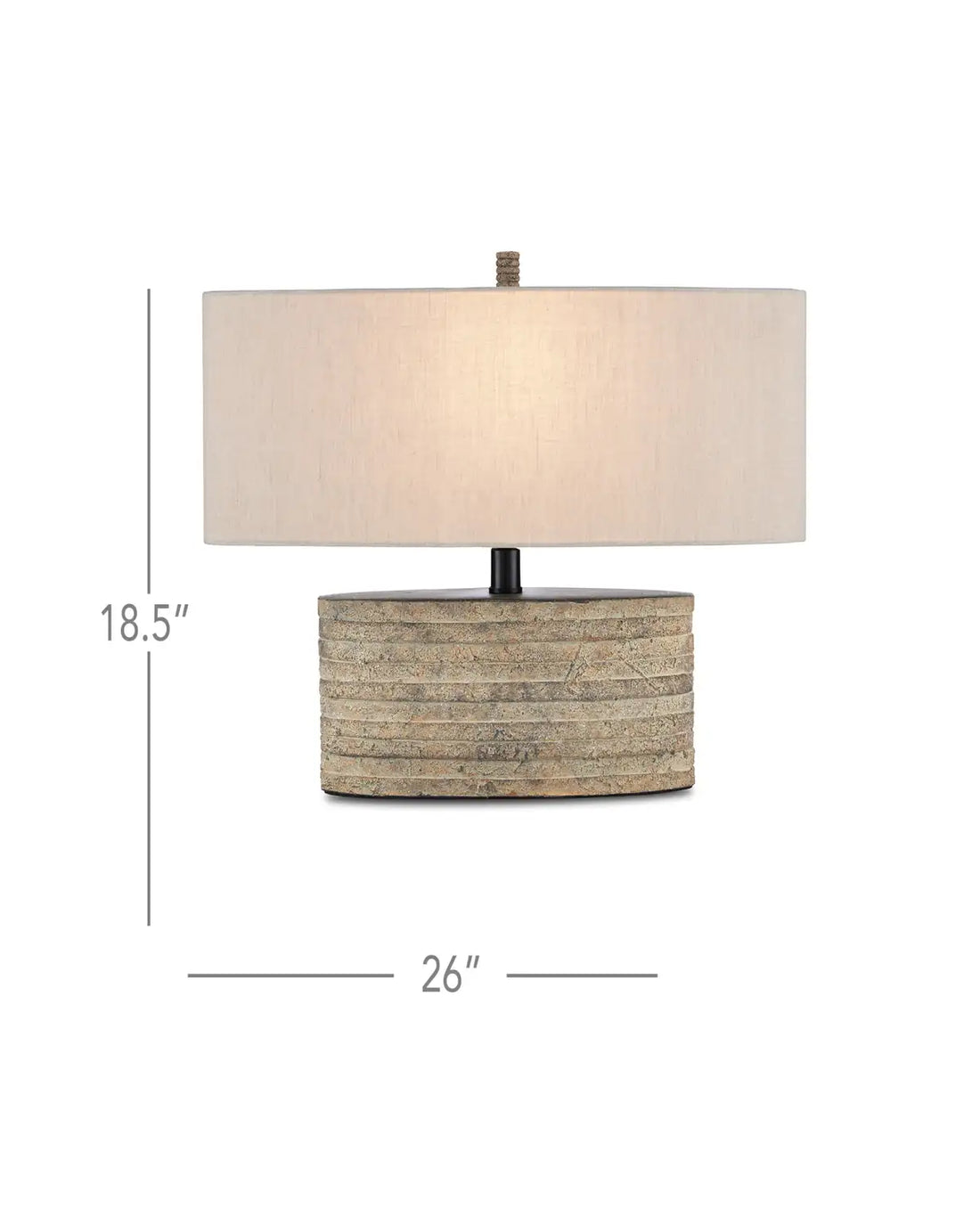 CURREY & COMPANY INNKEEPER RUSTIC OVAL TABLE LAMP - Table