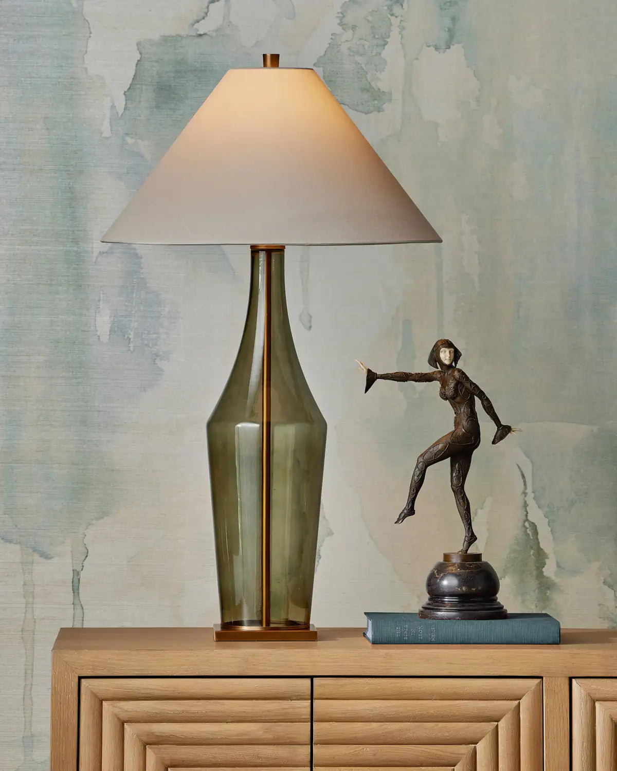 CURREY & COMPANY OLIVE GREEN TABLE LAMP - Table