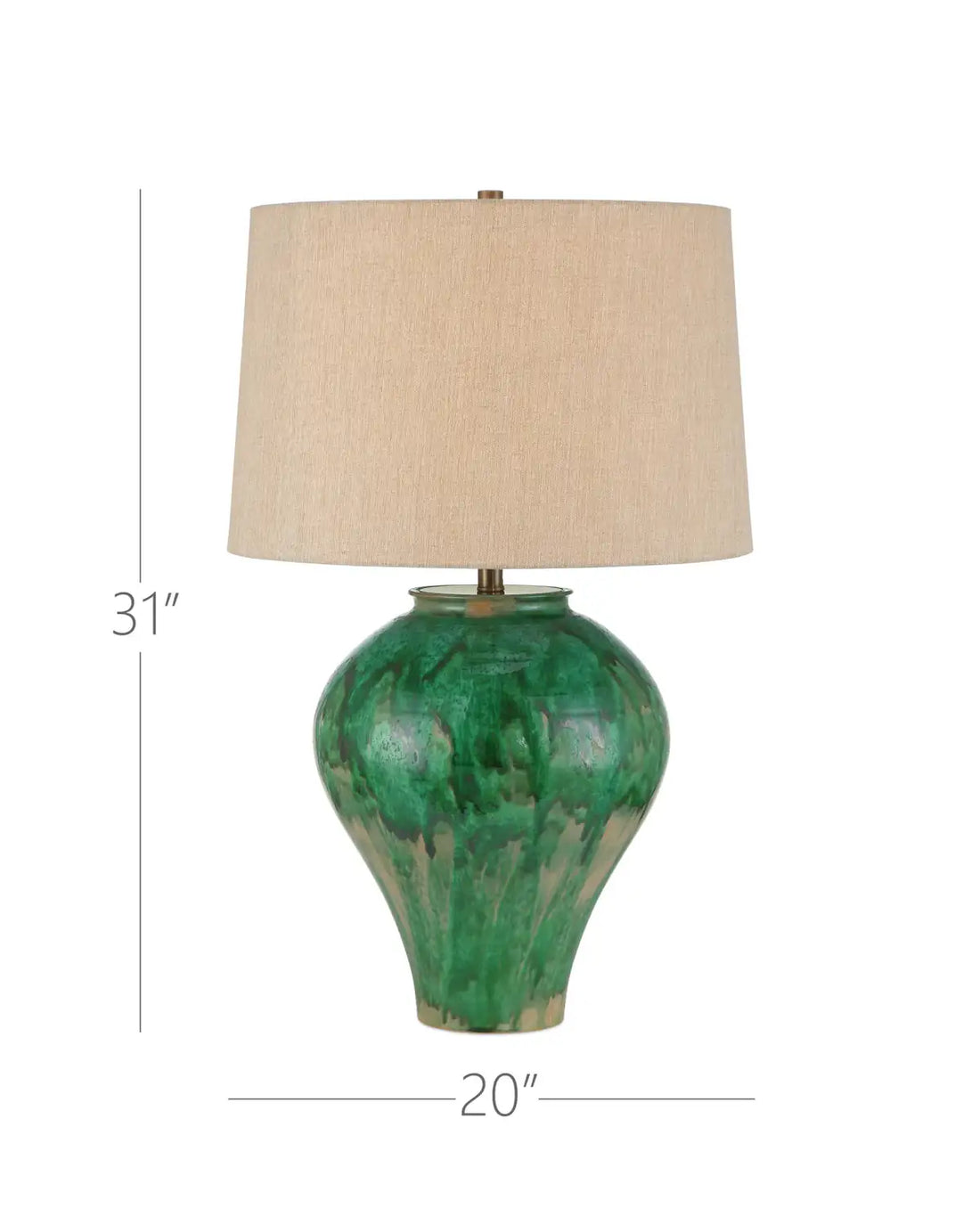 CURREY & COMPANY BLARNEY GREEN TABLE LAMP - Table