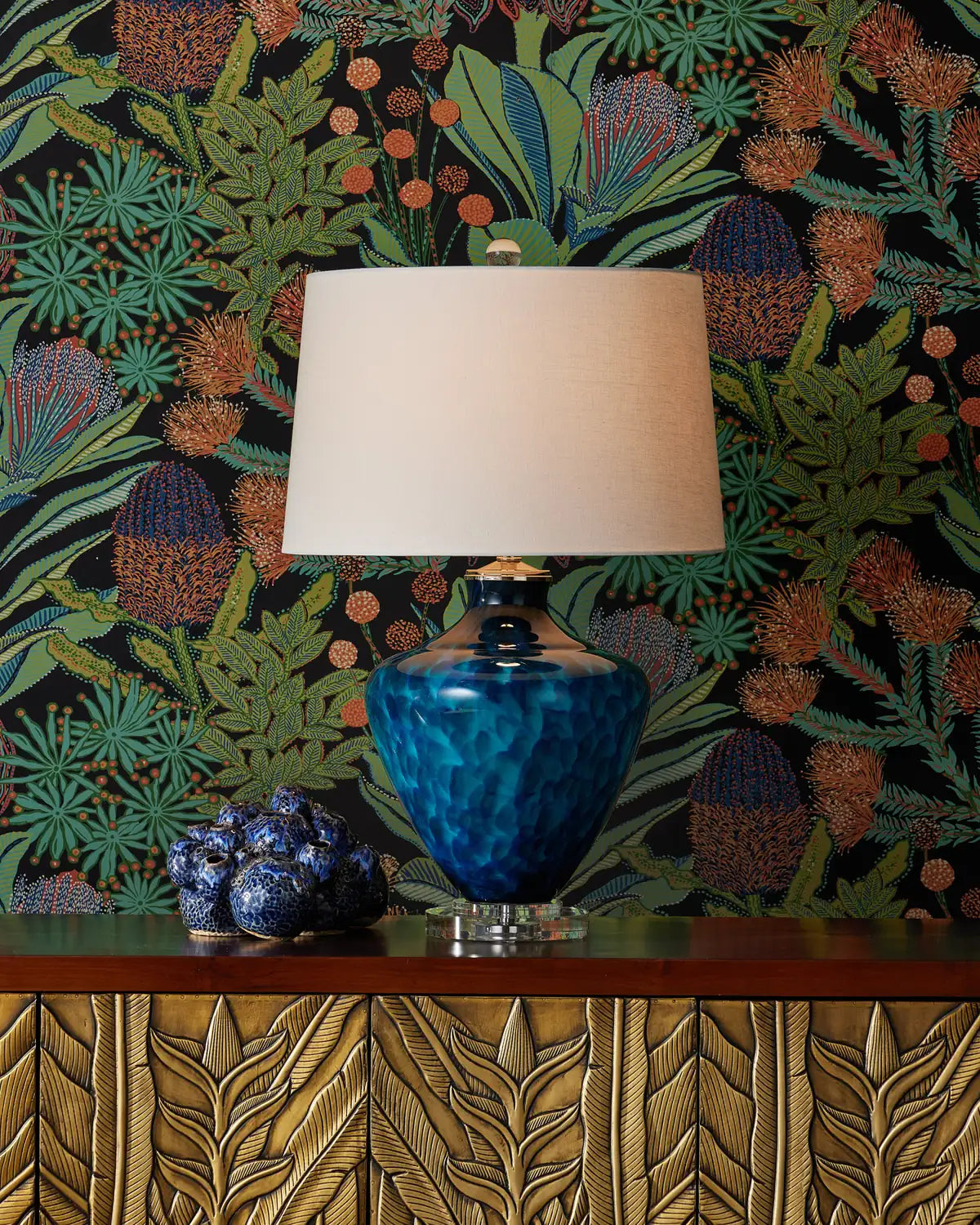 CURREY & COMPANY SAPPHIRE BLUE TABLE LAMP - Table