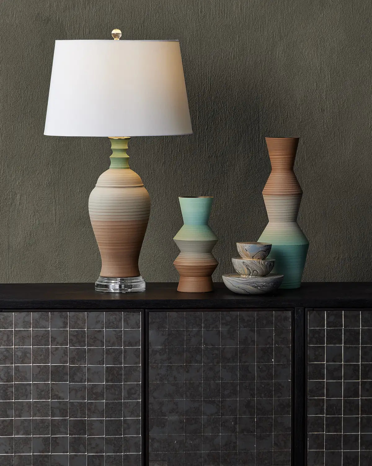 CURREY & COMPANY HAPPY 80'S & PALE BLUE TABLE LAMP - Table