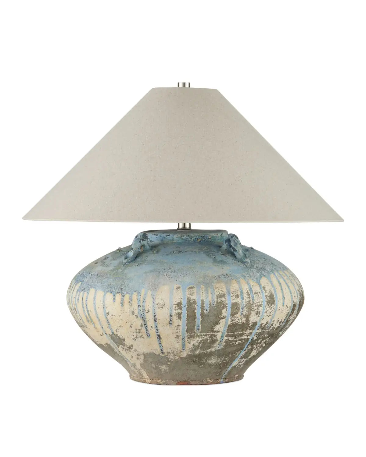 CURREY & COMPANY CATANIA ANTIQUE BLUE DRIP TABLE LAMP - Table