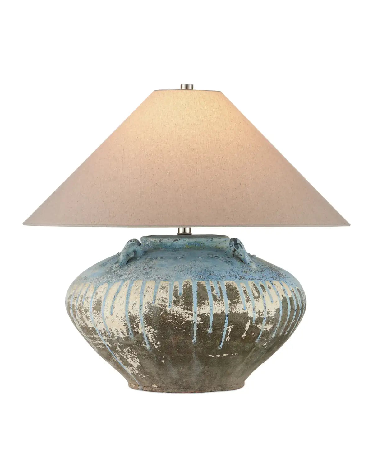 CURREY & COMPANY CATANIA ANTIQUE BLUE DRIP TABLE LAMP - Table