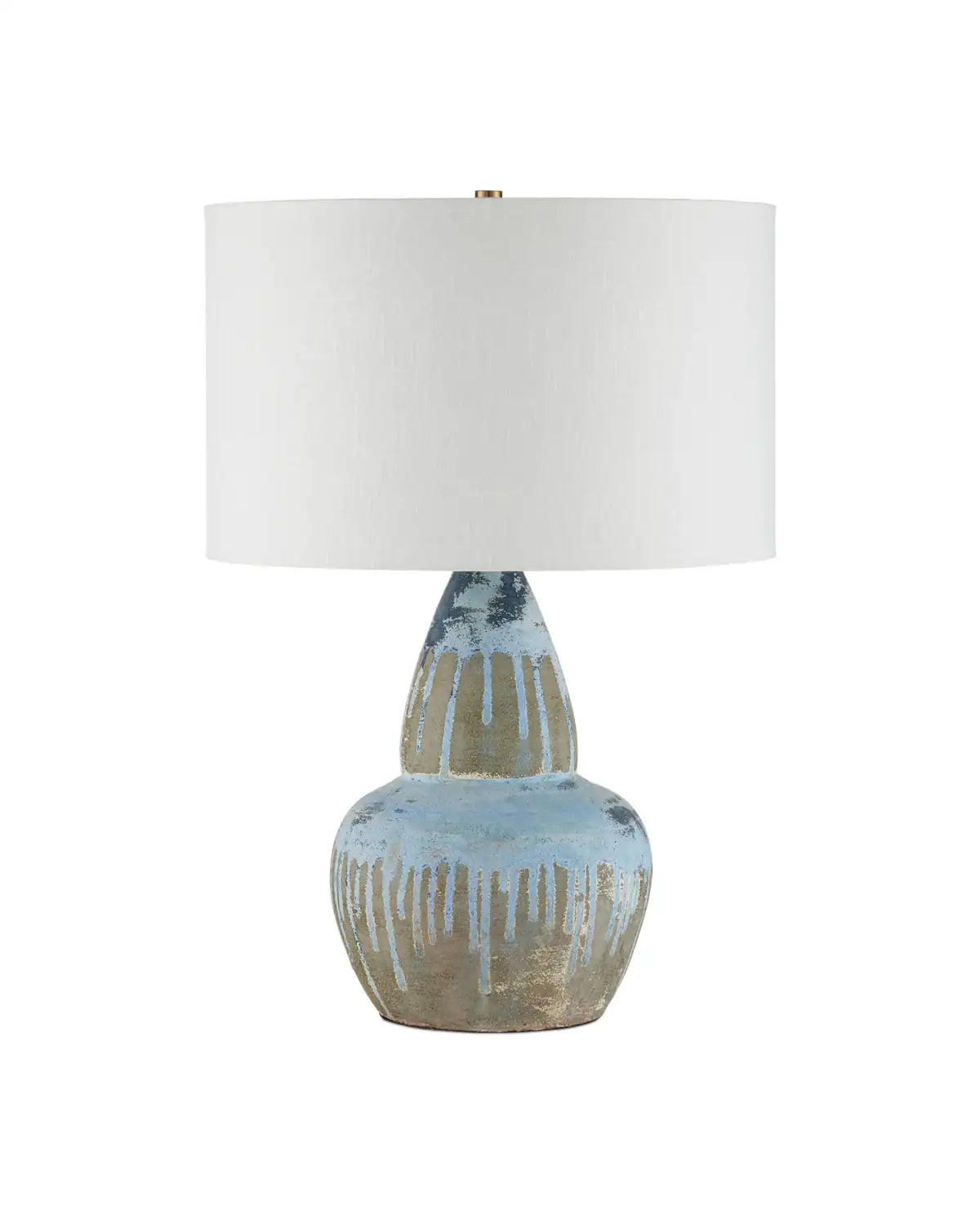 CURREY & COMPANY CATANIA ANTIQUE BLUE DRIP GOURD TABLE LAMP - Table