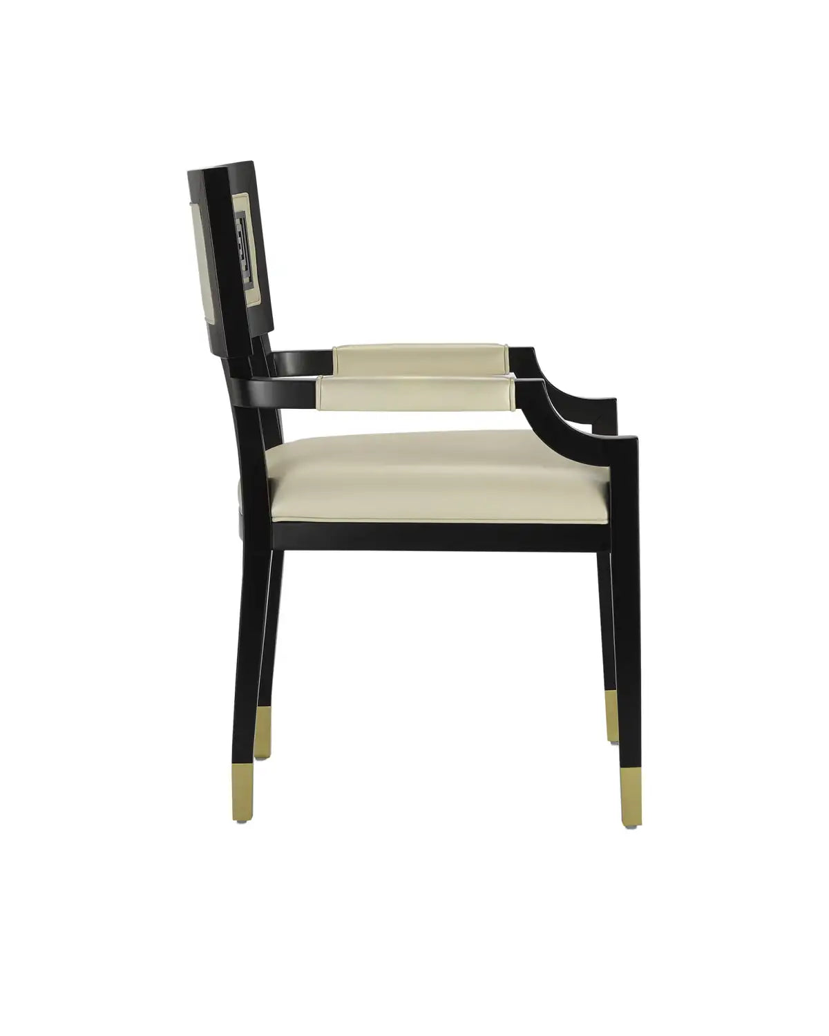 CURREY & COMPANY, ARTEMIS LEATHER ARMCHAIR MILK, LOUNGE