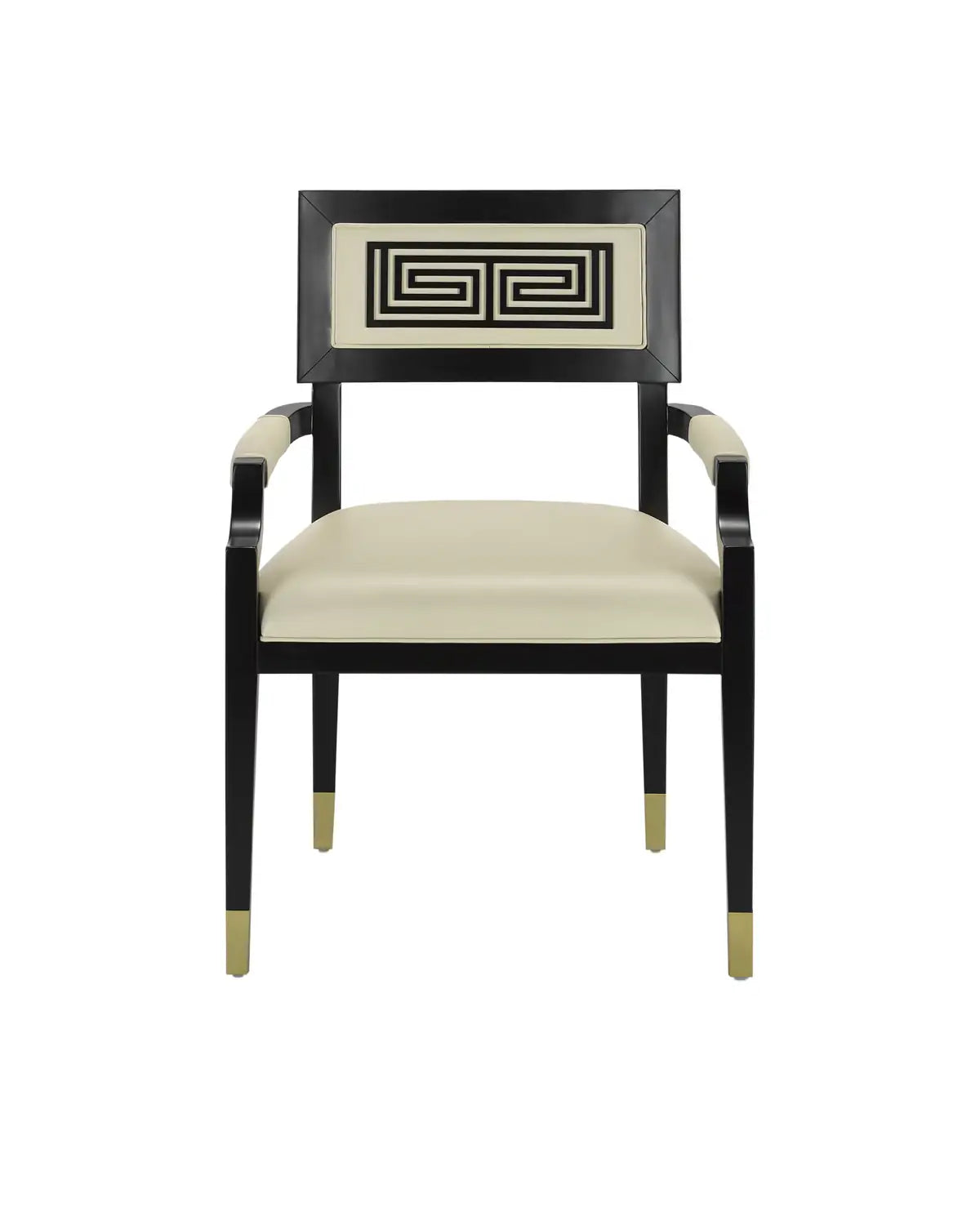 CURREY & COMPANY, ARTEMIS LEATHER ARMCHAIR MILK, LOUNGE