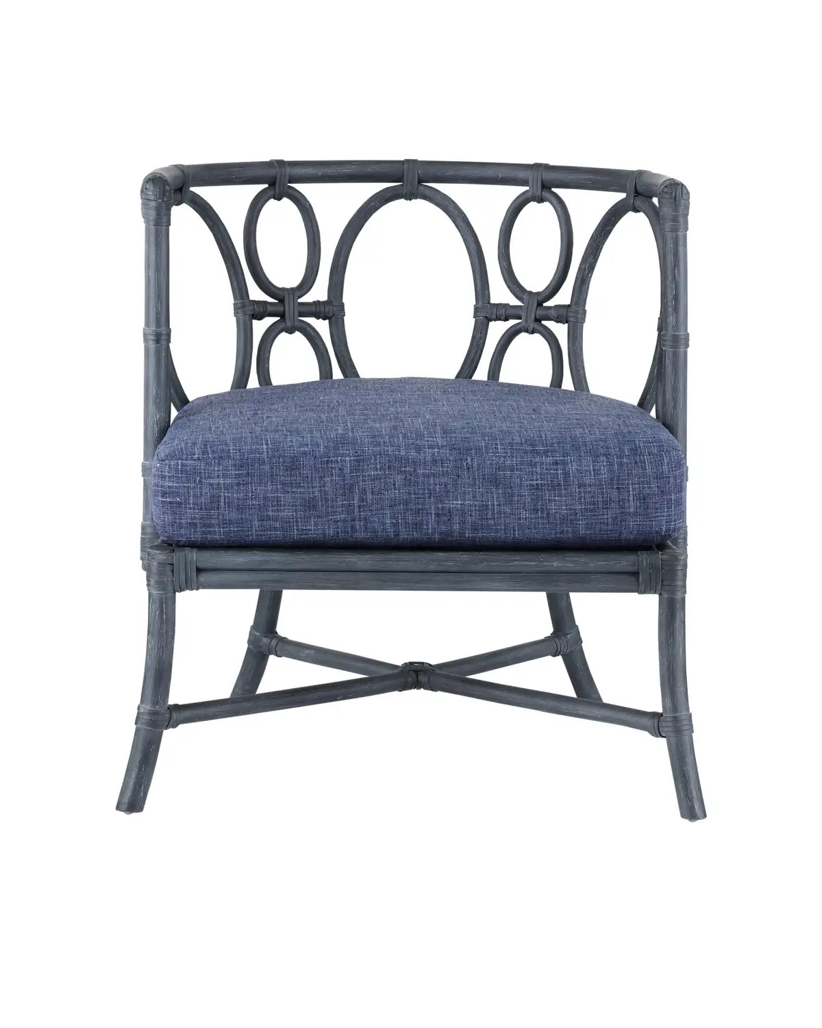 CURREY & COMPANY, TEGAL NAVY CHAIR FINN INDIGO, LOUNGE