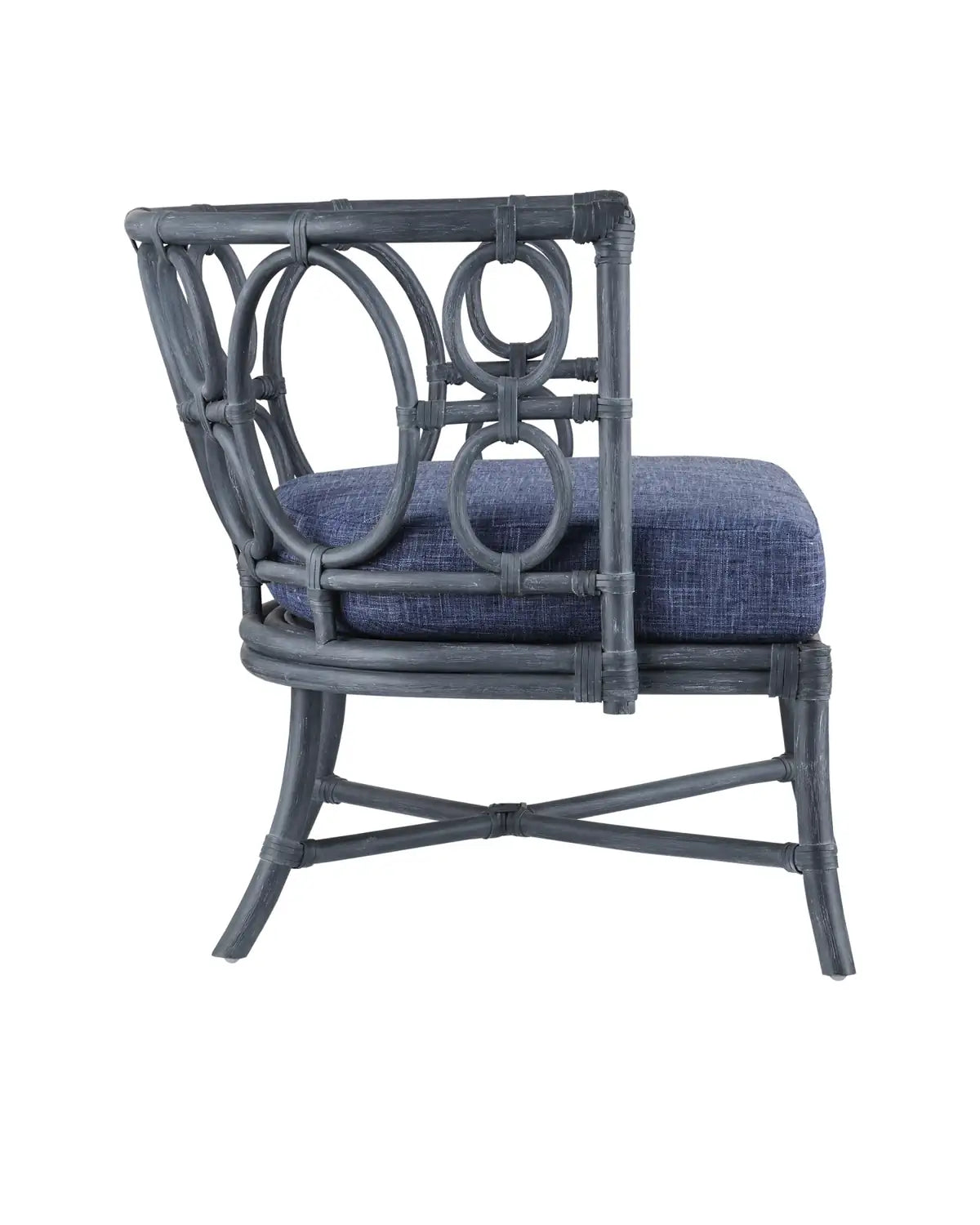 CURREY & COMPANY, TEGAL NAVY CHAIR FINN INDIGO, LOUNGE