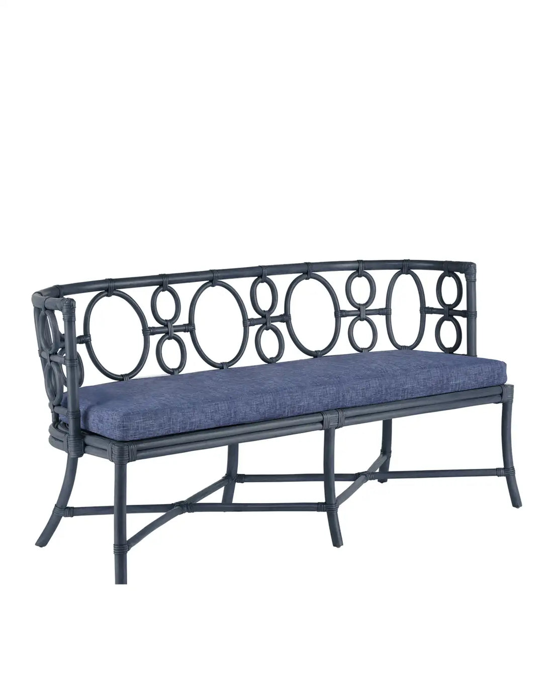 CURREY & COMPANY TEGAL NAVY BENCH FINN INDIGO - Benches, Ottoman, Stools